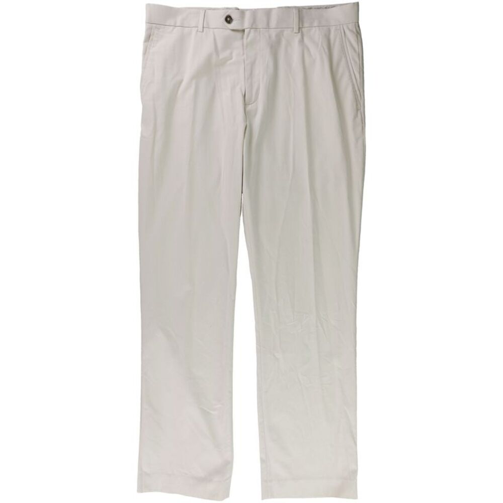Tasso Elba Mens Stretch Straight Leg Relaxed Chino Casual Pants, White, 32W x...